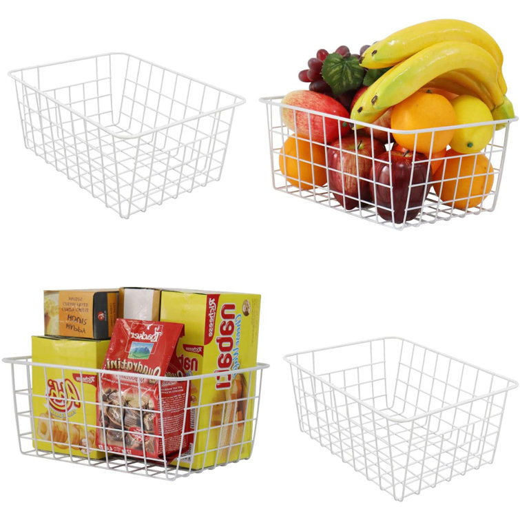 Mercer41 4 Pack Basics Stackable Metal Wire Storage Basket & Reviews
